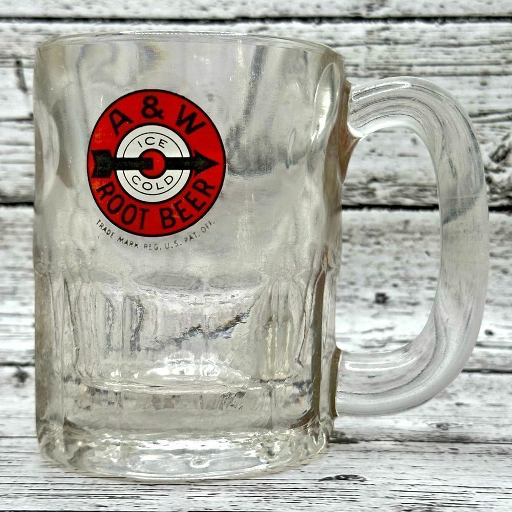 Vintage 1940s A&W Root Beer Glass Mug    
